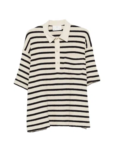 Song For The Mute Striped-pattern Polo Shirt In Neutral