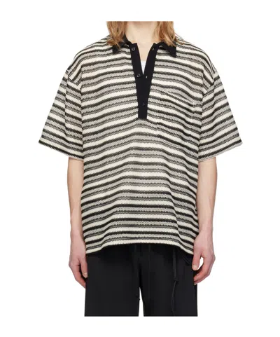 Song For The Mute Striped Polo Shirt In Black