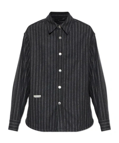 Song For The Mute Striped-pattern Long-sleeve Shirt In Black