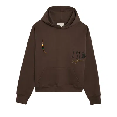 Pre-owned Song For The Mute Sunflower Relaxed Hoodie 'dirt' | Brown | Men's Size 50