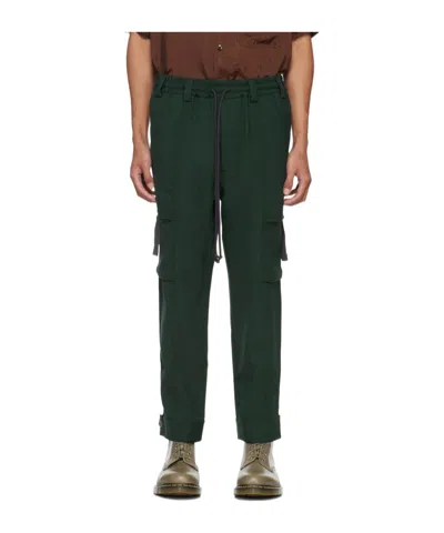 Song For The Mute Tabbed Straight-leg Cargo Trousers In Green