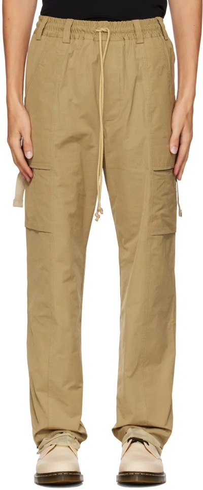 Song For The Mute Tan Drawstring Cargo Pants In Camel