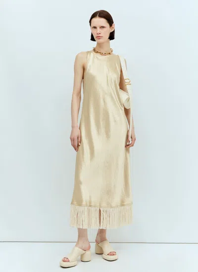 Song For The Mute Tank Satin Dress In Neutral
