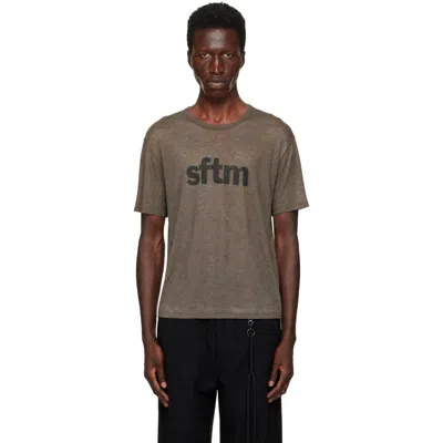Song For The Mute Sftm Vintage Crew Neck T-shirt In Brown