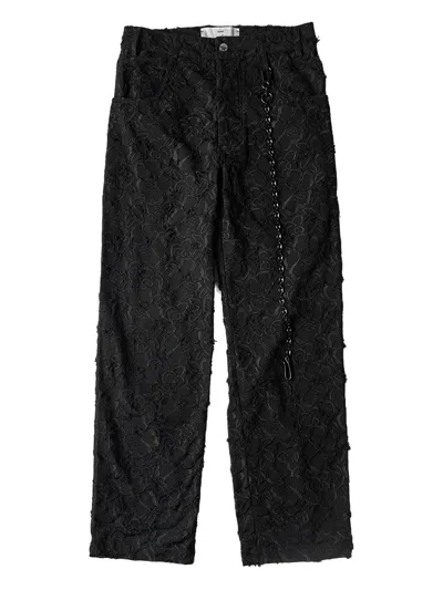 Song For The Mute Textured Trousers In Black