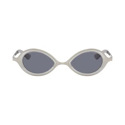 Pre-owned Song For The Mute The Goggle Sunglasses 'brushed Silver' | Men's Size Onesize