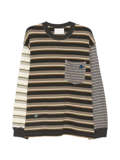 Song For The Mute Tictac Striped Sweatshirt In Black