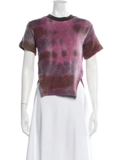 Pre-owned Song For The Mute Tie-dye Print Crew Neck Top In Pink