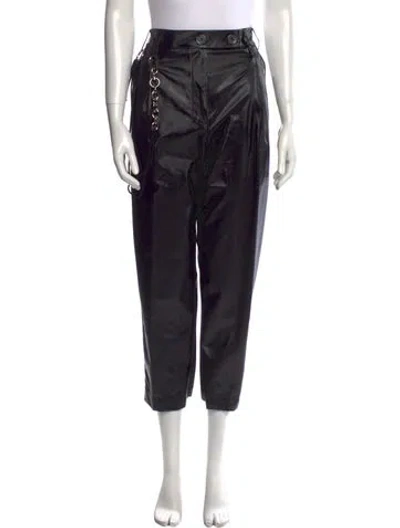 Pre-owned Song For The Mute Virgin Wool Straight Leg Pants In Black