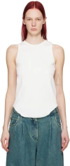 Song For The Mute White Raw Edge Tank Top In White