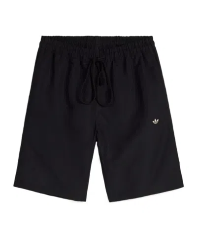 Song For The Mute X Adidas 007 Logo-embroidered Side-stripe Shorts In Black