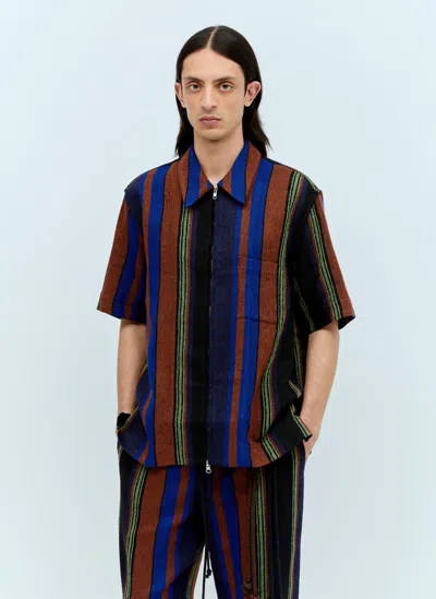 Song For The Mute Zip-up Box Shirt In Multicolour