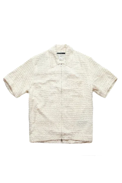 Song For The Mute Zip Up Box Shirt White