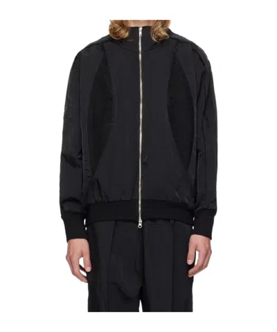Song For The Mute Zippered Long Sleeve Casual Jacket In Black