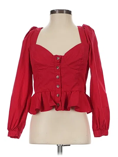 Pre-owned Song Of Style 3/4 Sleeve Blouse In Red