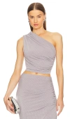 Song Of Style Campbell Ruched Top In Grey