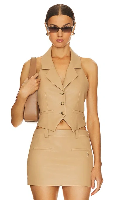 Song Of Style Gideon Vest In Fawn Brown
