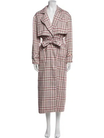 Pre-owned Song Of Style Plaid Print Trench Coat In Multi