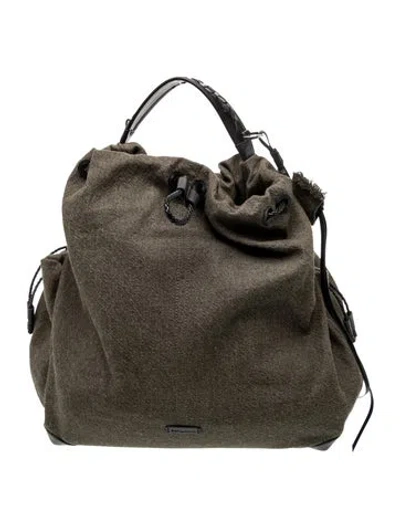 Pre-owned Songmont Canvas Hobo In Green