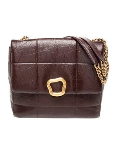 Pre-owned Songmont Leather Shoulder Bag In Burgundy
