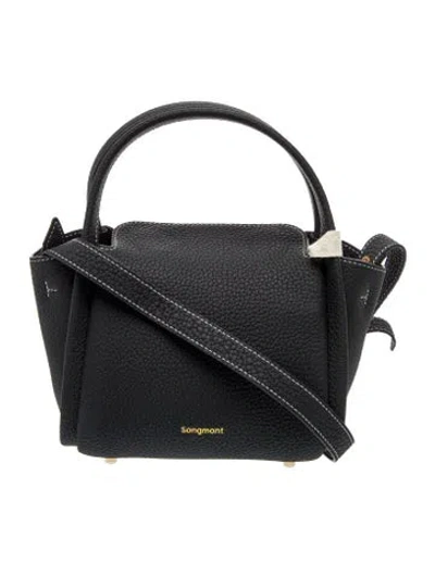 Pre-owned Songmont Leather Shoulder Bag W/ Tags In Black