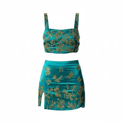 Songs Of Siren Green / Gold The Business Suit Co-ord Set In Multi