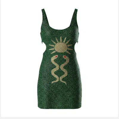 Songs Of Siren Women's Green / Gold The Green With Envy Dress