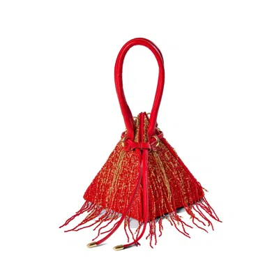 Songs Of Siren Women's Red / Gold The Flame Pyramid Bag In Multi