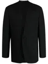Songzio Asymmetric Collarless Blazer In Black