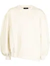 Songzio Asymmetric Crewneck Sweatshirt In Yellow