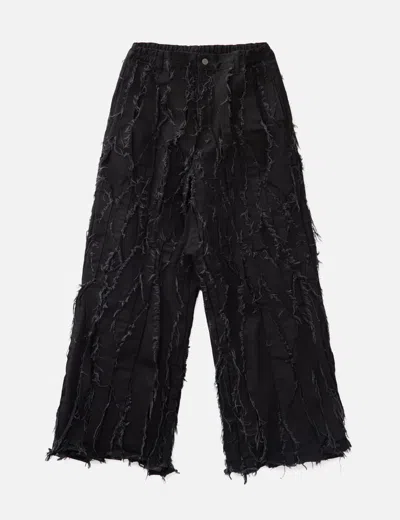 Songzio Asymmetric Pleats Denim In Black
