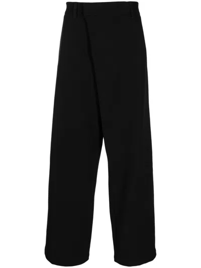 Songzio Asymmetric Wide-leg Trousers In Black