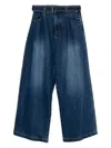 Songzio Belted Wide-leg Jeans In Blue