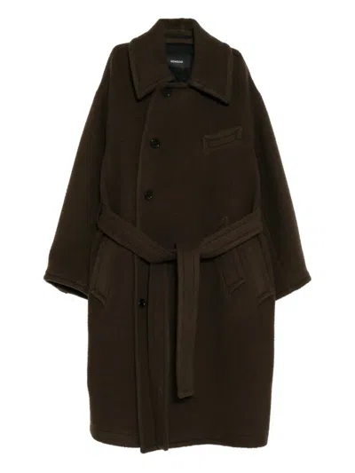 Songzio Bias Boucle Coat In Brown