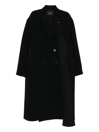 Songzio Bias Double-breasted Coat In Black
