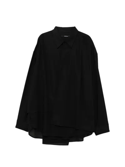 Songzio Bias Drape Shirt In Black