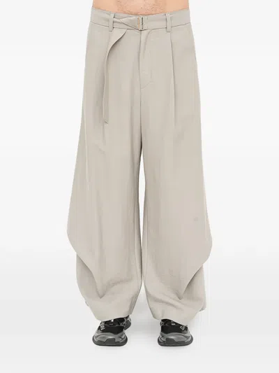 Songzio Bias-drape Palazzo Pants In Neutral