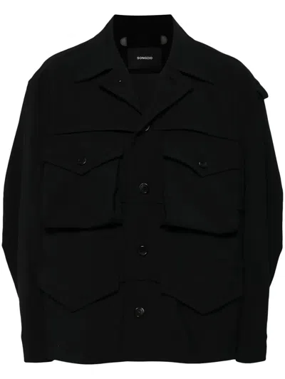 Songzio Button-up Field Jacket In Black