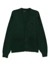 Songzio Cat-embroidered Cardigan In Green