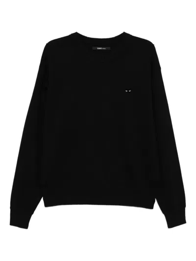 Songzio Cat-embroidered Sweatshirt In Black