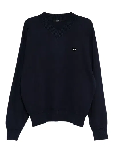 Songzio Cat-embroidered Sweatshirt In Blue