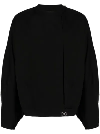 Songzio Cocoon Pleat-detail Sweatshirt In Black