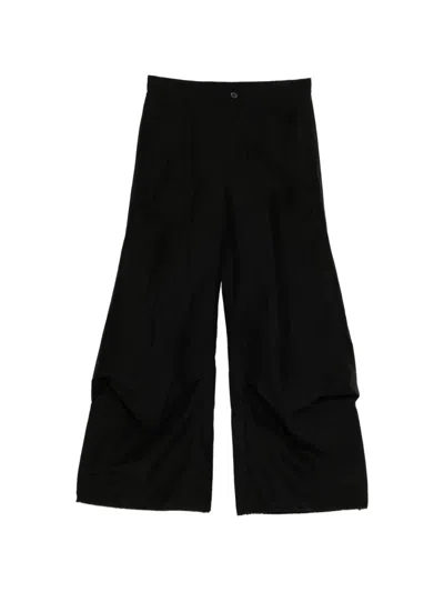 Songzio Crinkled-finish Trousers In Black