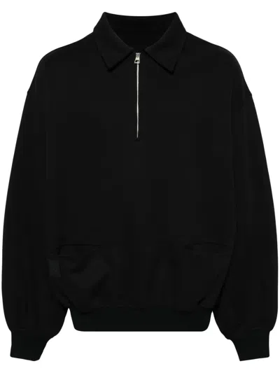 Songzio Crossing Strokes Graphic-print Cotton Sweatshirt In Black