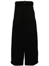 Songzio Curve Wide Belted Jeans In Black