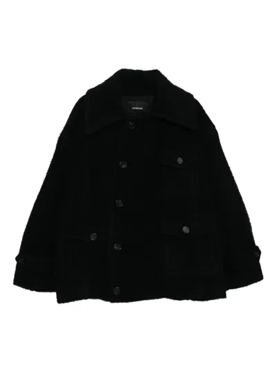 Songzio Curved Bell Coats In Black