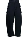 Songzio Cutting Curve Barrel Trousers In Blau