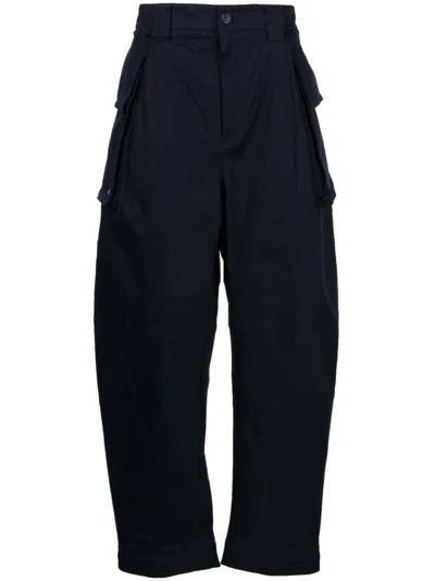 Songzio Cutting Curve Barrel Trousers In Blau