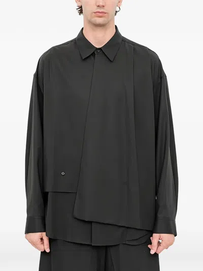 Songzio Draped Layered Shirt In Black