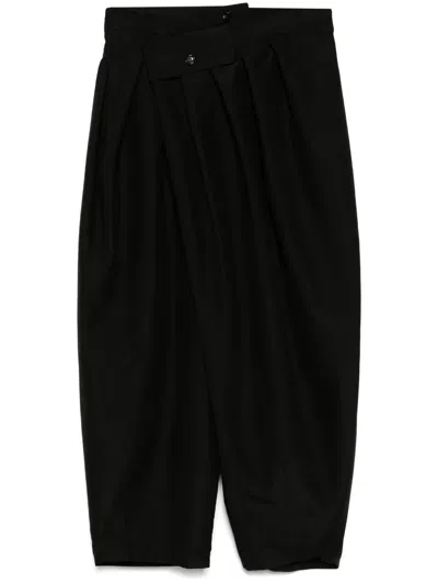 Songzio Draped Tapered Trousers In Black